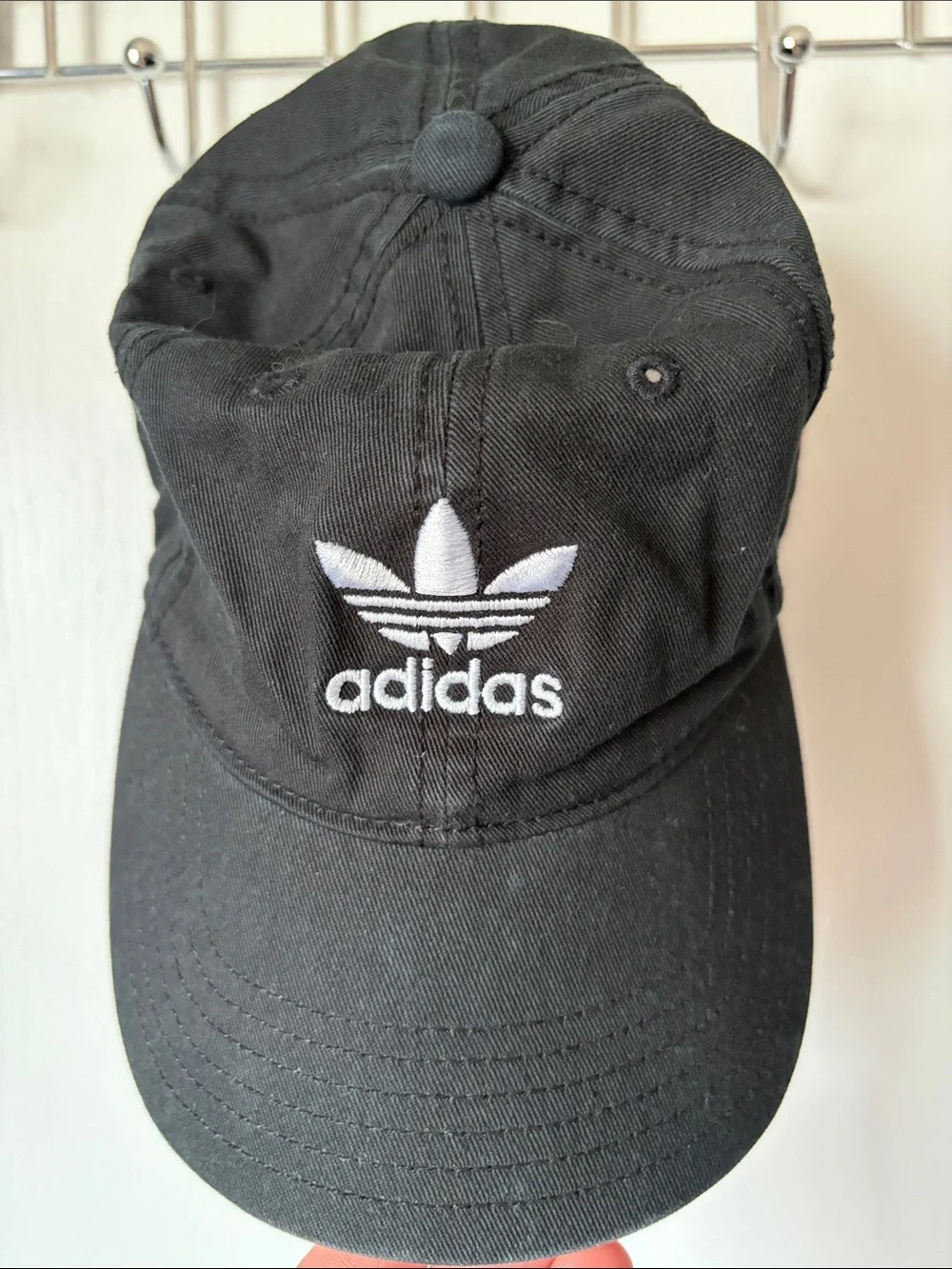 Youth adidas Black Cap with White Trefoil Embroidery